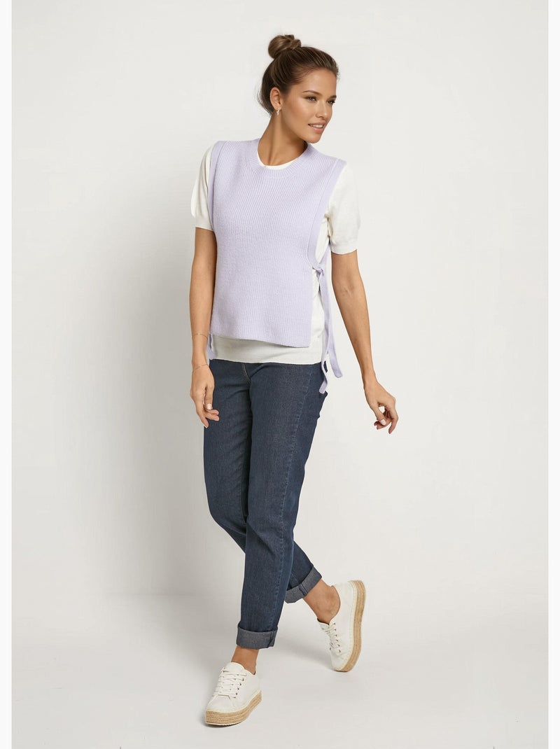 Pull sans manches avec lien à nouer côtés - AFIBEL Violet clair - Kiabi
