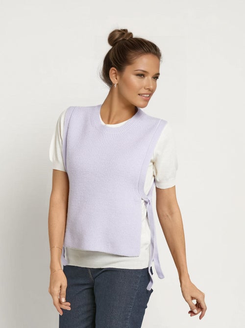 Pull sans manches avec lien à nouer côtés - AFIBEL - Kiabi