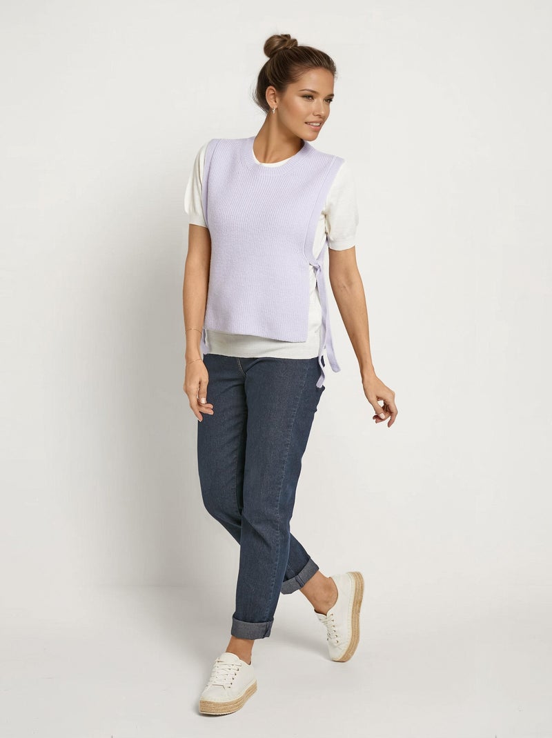 Pull sans manches avec lien à nouer côtés - AFIBEL Violet - Kiabi