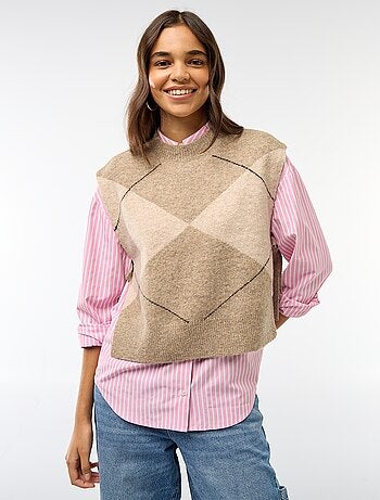 Pull sans manches avec liens à nouer sur les côtés