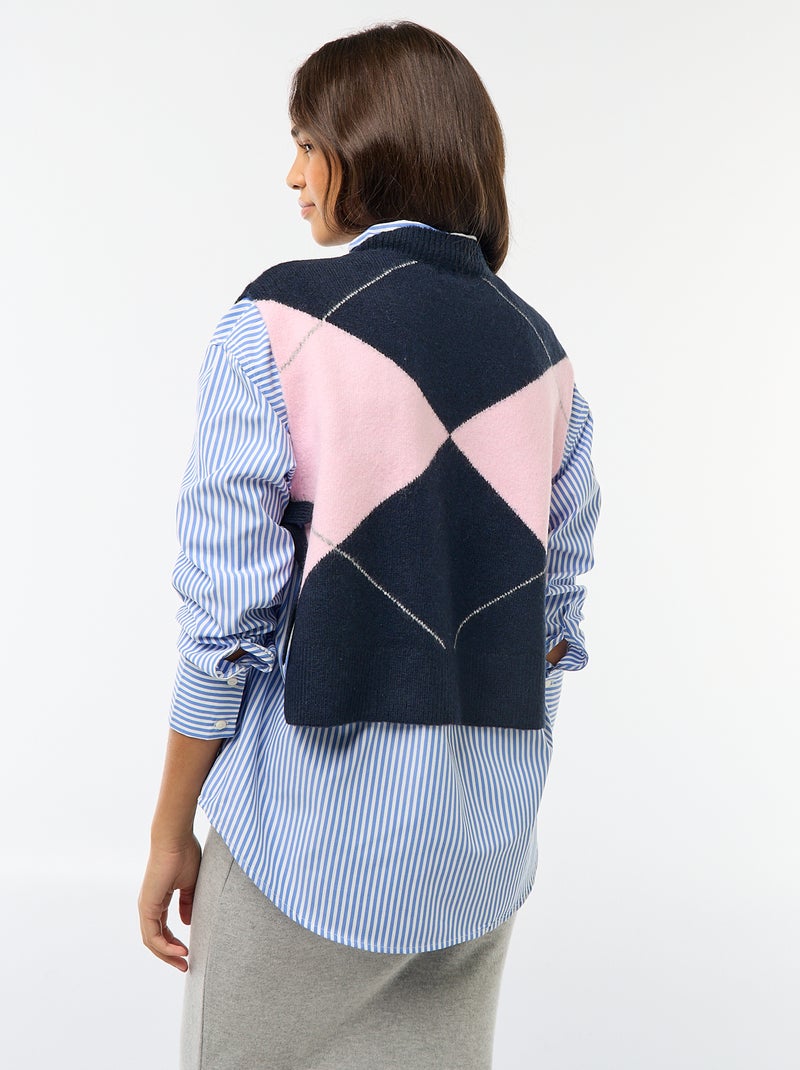 Pull sans manches avec liens à nouer sur les côtés Bleu - Kiabi