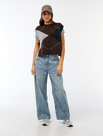 Pull sans manches avec liens à nouer sur les côtés