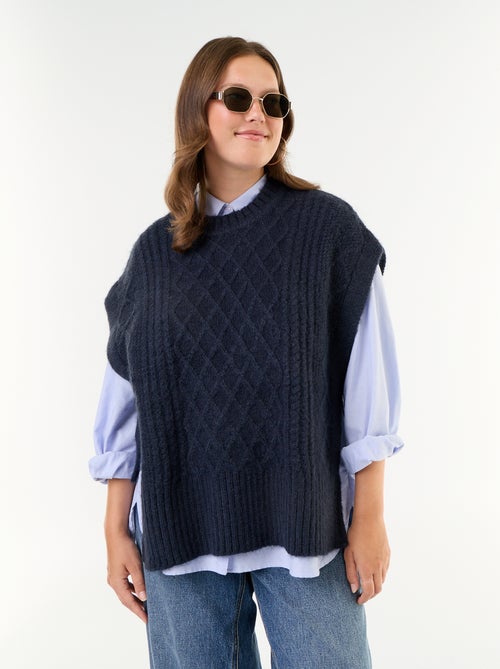 Pull sans manches avec nouette sur les côtés - Kiabi