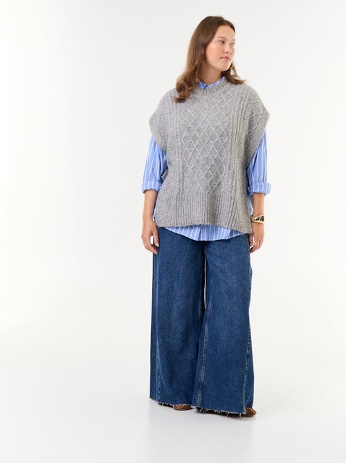 Pull sans manches avec nouette sur les côtés - Kiabi