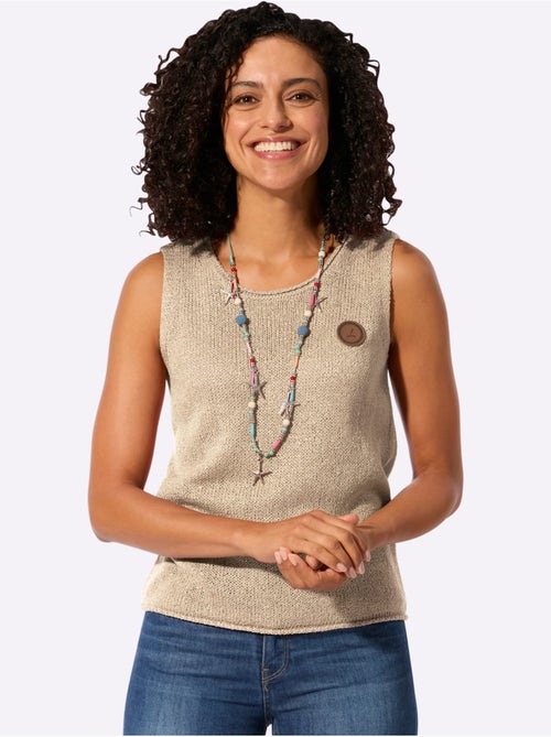 Pull sans manches bords roulés - taille standard - witt - Kiabi