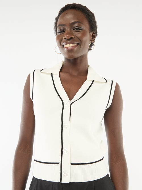 Pull sans manches col polo - Kiabi