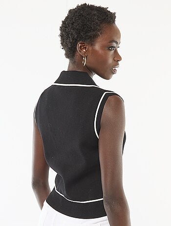 Pull sans manches col polo