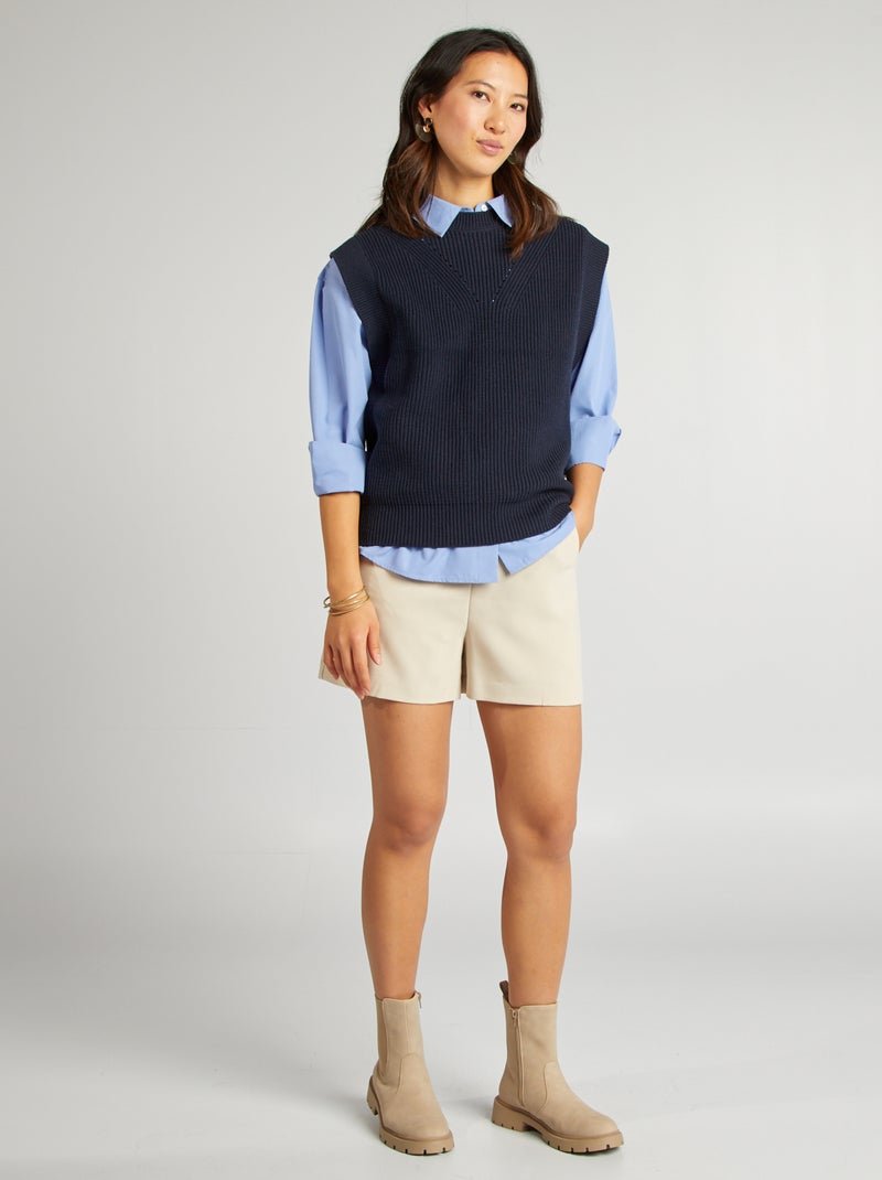 Kiabi Pull Sans Manches Bleu Pull Sans Manches Col V Bleu Marine