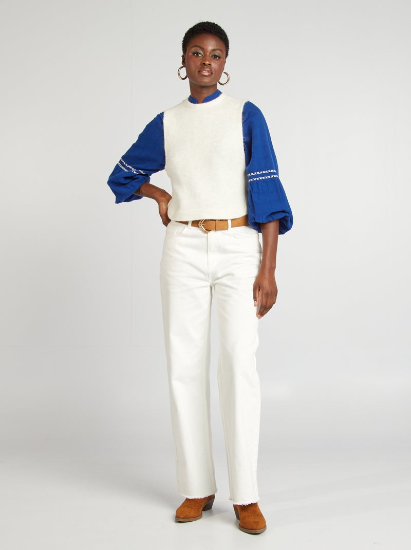 Pull sans manches Ecru - Kiabi