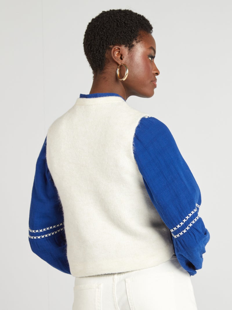 Pull sans manches Ecru - Kiabi