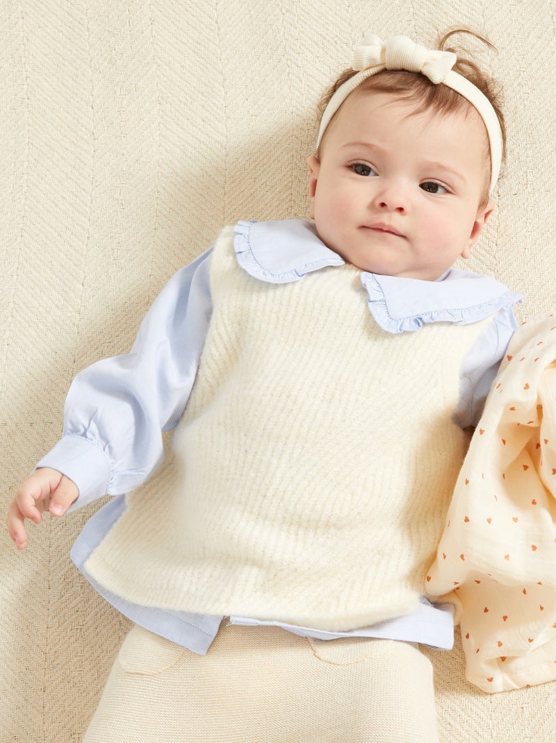 Pull sans manches écru - Kiabi