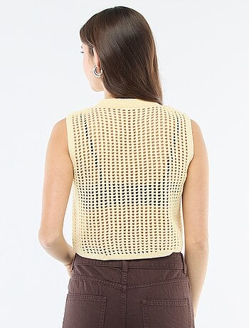 Pull sans manches en crochet