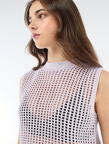 Pull sans manches en crochet
