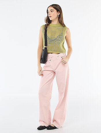 Pull sans manches en crochet