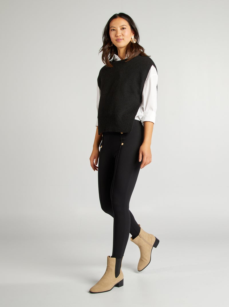 Pull sans manches en laine mélangée noir - Kiabi