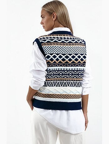Pull sans manches en maille à motif géométrique hiccup