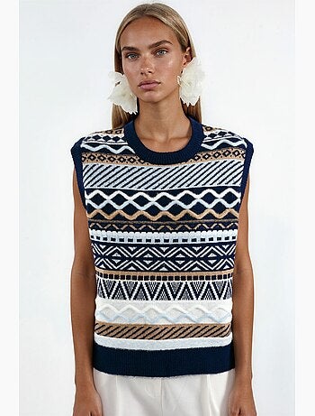Pull sans manches en maille à motif géométrique hiccup