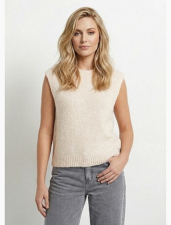 Pull sans manches en maille avec laine - AFIBEL