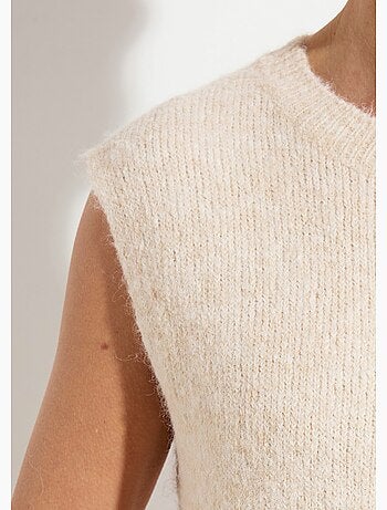 Pull sans manches en maille avec laine - AFIBEL