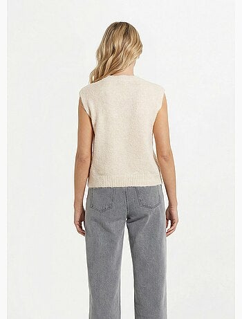 Pull sans manches en maille avec laine