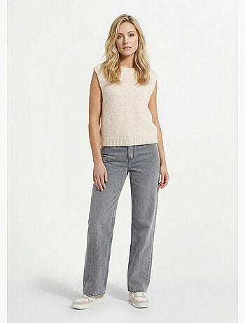 Pull sans manches en maille avec laine