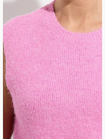 Pull sans manches en maille avec laine