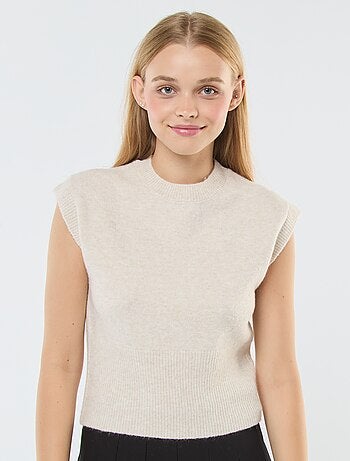 Pull sans manches en maille chaude