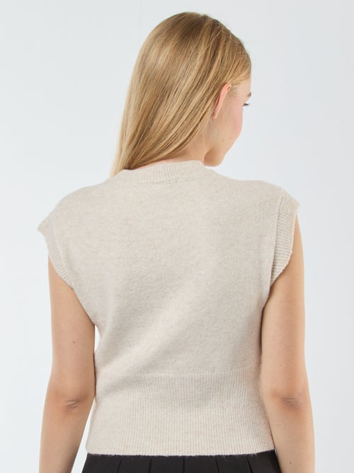 Pull sans manches en maille chaude - Kiabi