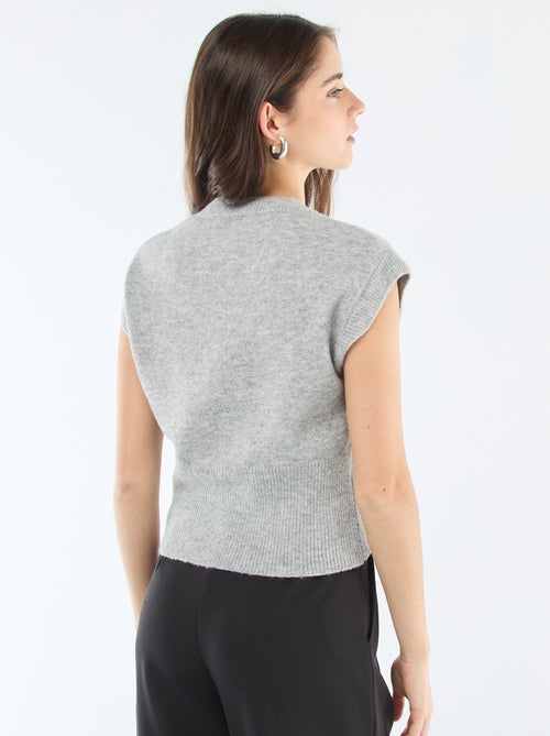 Pull sans manches en maille chaude - Kiabi
