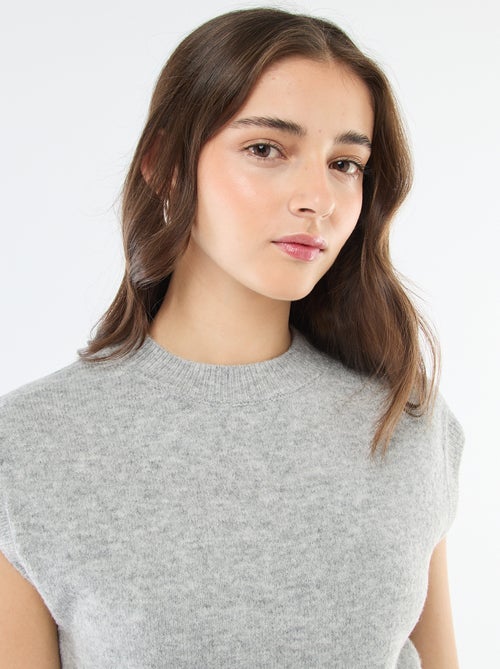 Pull sans manches en maille chaude - Kiabi