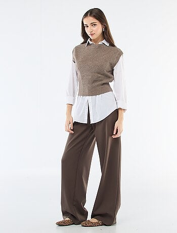 Pull sans manches en maille chaude