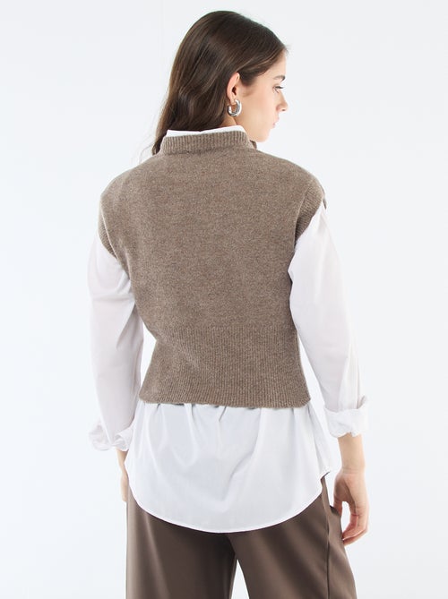 Pull sans manches en maille chaude - Kiabi Pull sans manches en maille chaude - Kiabi