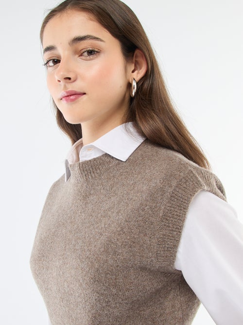 Pull sans manches en maille chaude - Kiabi Pull sans manches en maille chaude - Kiabi