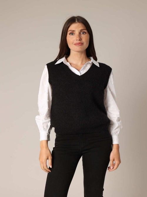 Pull sans manches en maille côtelée. 'Deeluxe' - Kiabi
