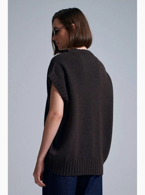 Pull sans manches en maille côtelée dilvin - Kiabi Pull sans manches en maille côtelée dilvin - Kiabi