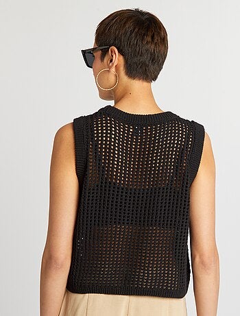 PULL MICROPOLAIRE DEMI-ZIPPÉ NOIR taille S