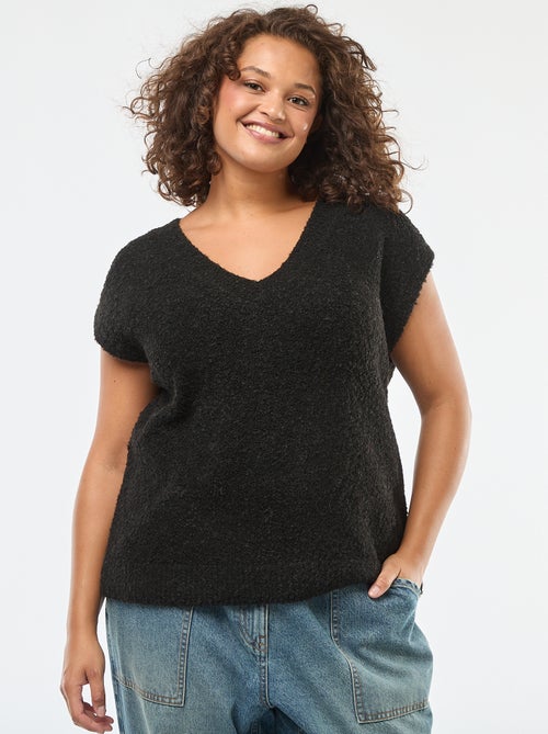 Pull sans manches en maille fine jauge - Kiabi