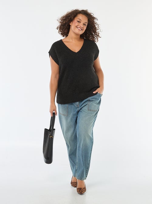 Pull sans manches en maille fine jauge - Kiabi