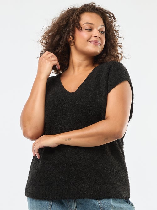 Pull sans manches en maille fine jauge - Kiabi