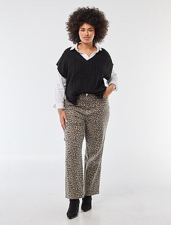 Pull sans manches en maille torsade grosse jauge