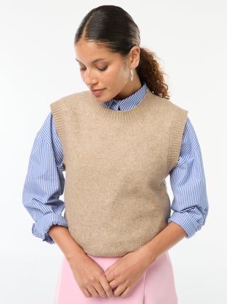 Pull sans manches en maille tricot