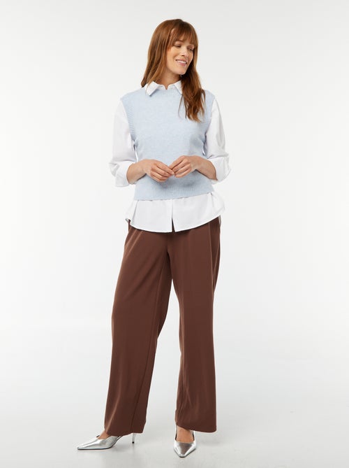 Pull sans manches en maille tricot - Kiabi