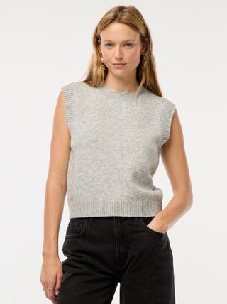 Pull sans manches en maille tricot