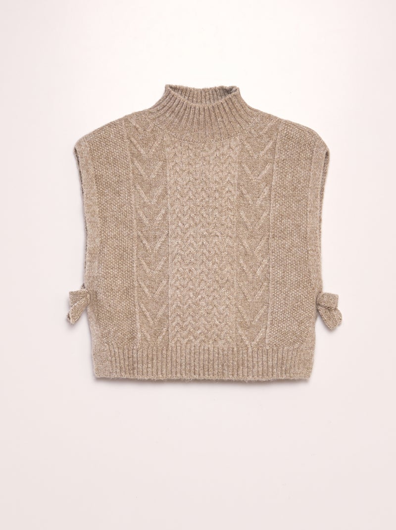 Pull sans manches en tricot Beige - Kiabi