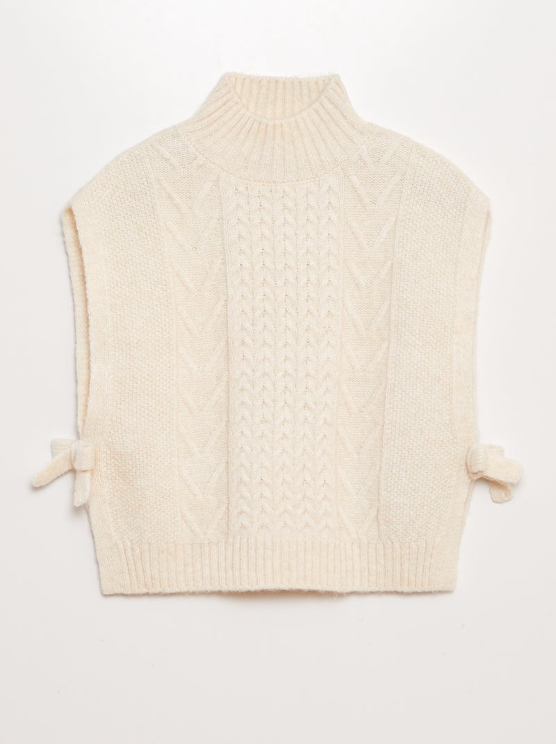 Pull sans manches en tricot Blanc - Kiabi