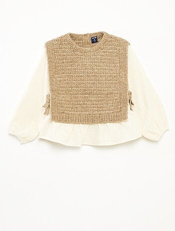 Pull sans manches et blouse 2 en 1