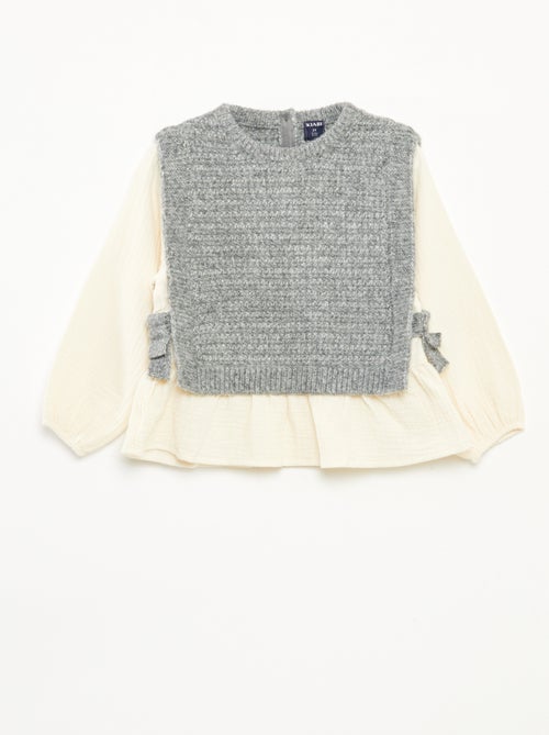 Pull sans manches et blouse 2 en 1 - Kiabi