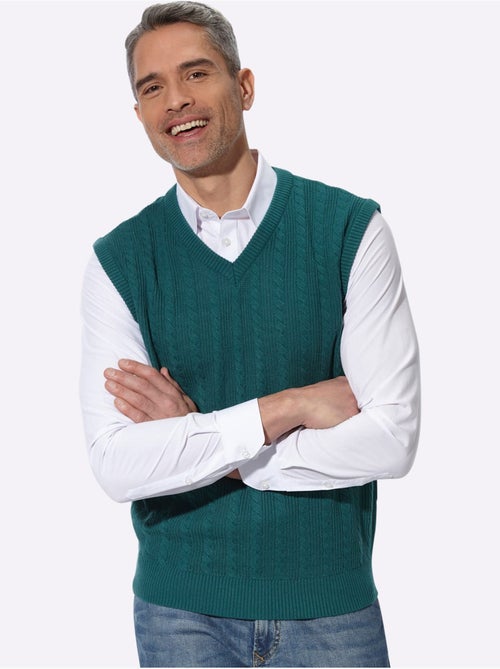Pull sans manches fabriqué à partir de matériaux recyclés - taille standard - moda vilona - Kiabi Pull sans manches fabriqué à partir de matériaux recyclés - taille standard - moda vilona - Kiabi