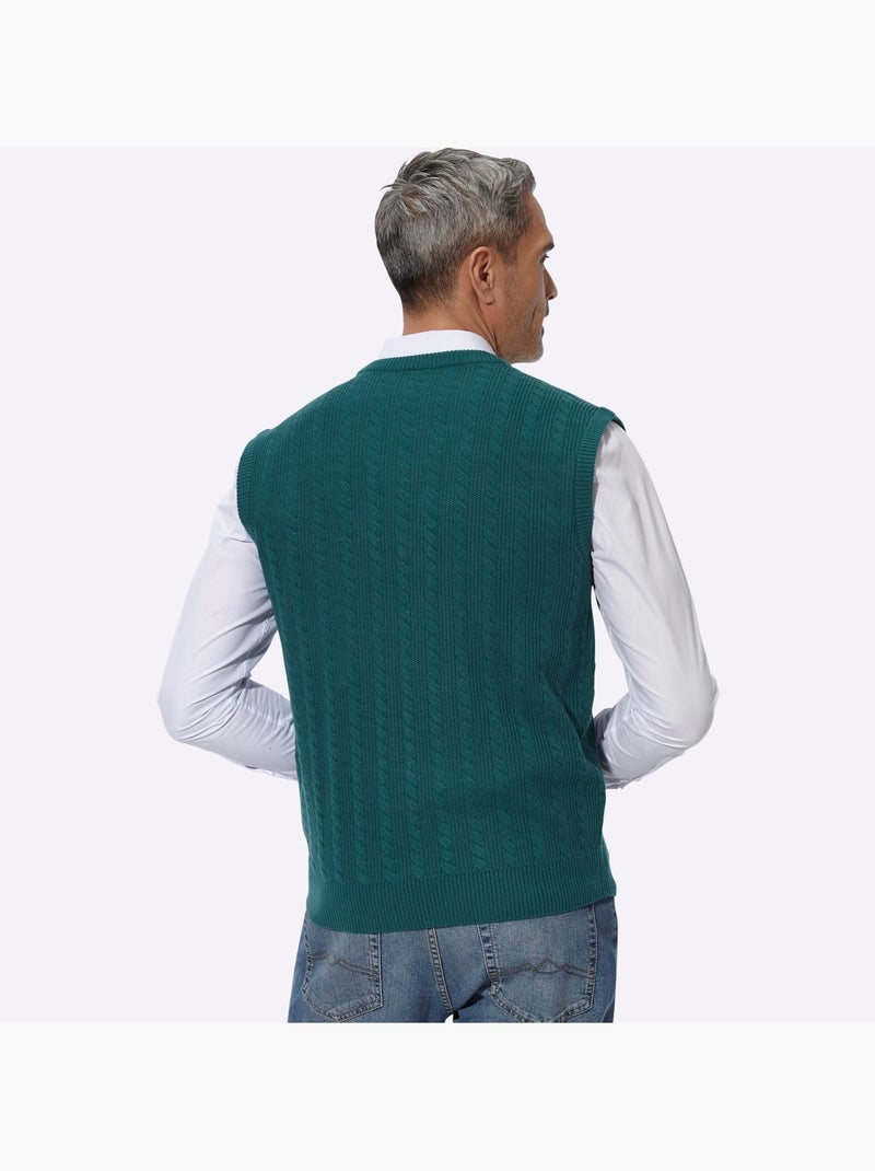Pull sans manches fabriqué à partir de matériaux recyclés - taille standard - moda vilona Bleu pétrole - Kiabi