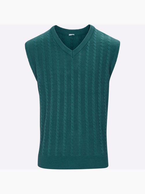 Pull sans manches fabriqué à partir de matériaux recyclés - taille standard - moda vilona - Kiabi Pull sans manches fabriqué à partir de matériaux recyclés - taille standard - moda vilona - Kiabi